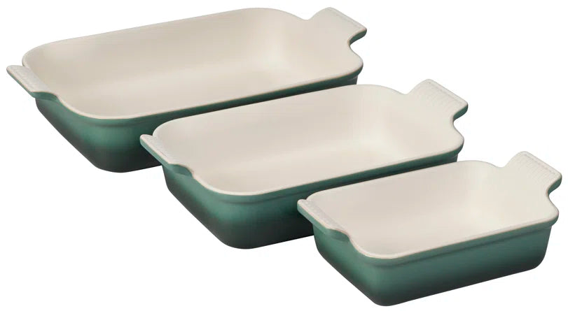 Le Creuset Set of 3 Heritage Rectangular Dishes, Artichaut