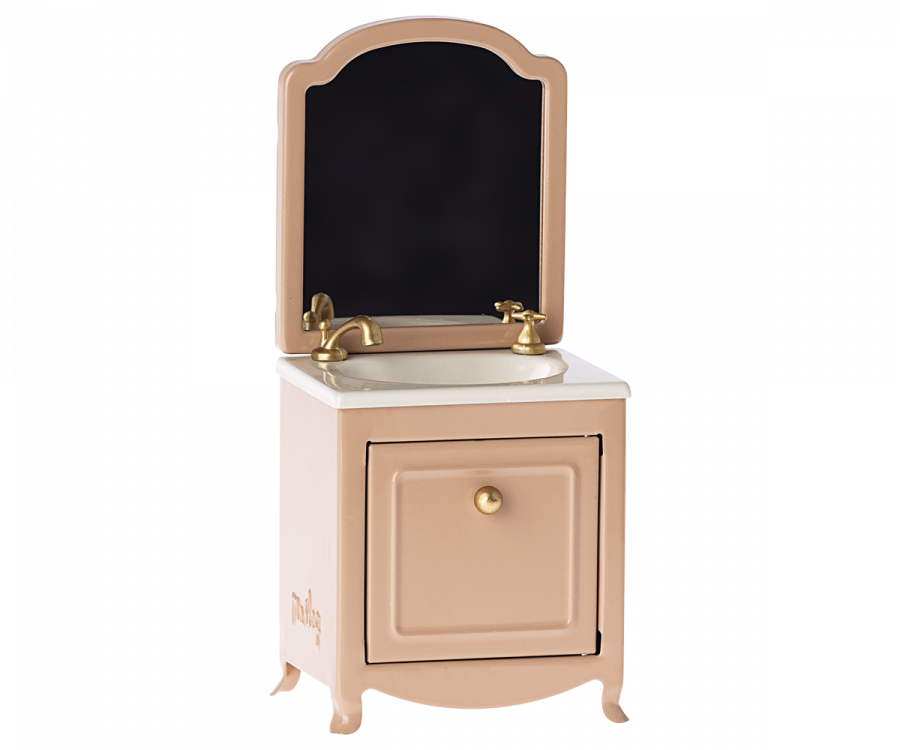 Maileg Sink Dresser with Mirror, Mouse - Dark Powder