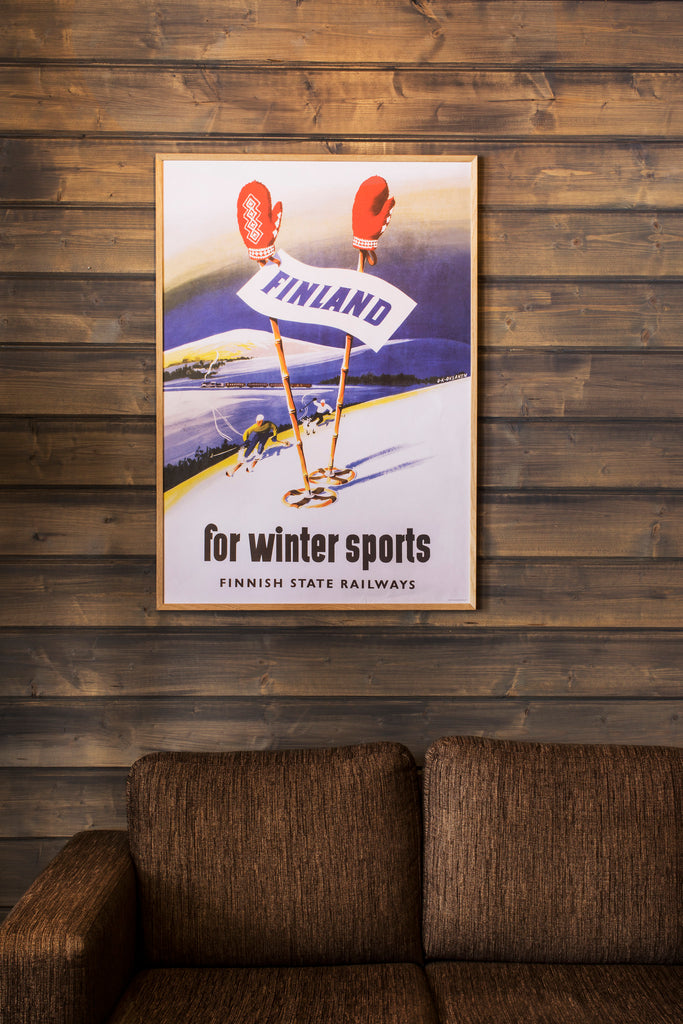 Come to Finland Poster, For Winter Sports, Large