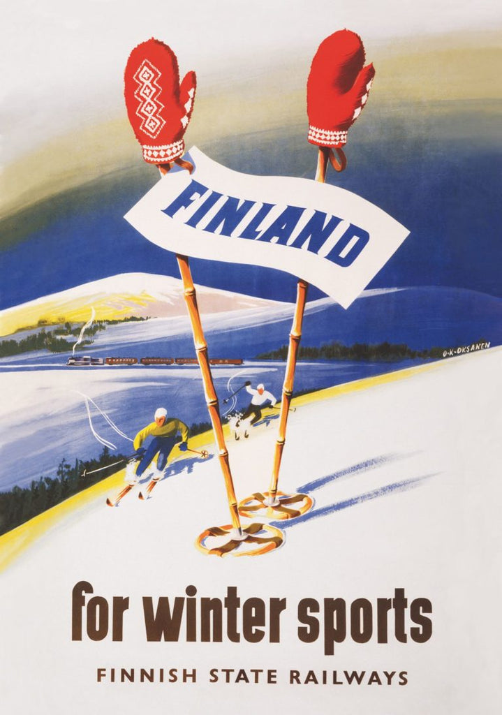 Come to Finland Poster, For Winter Sports, Large