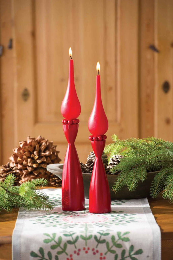Swedish Red Wooden Candleholder