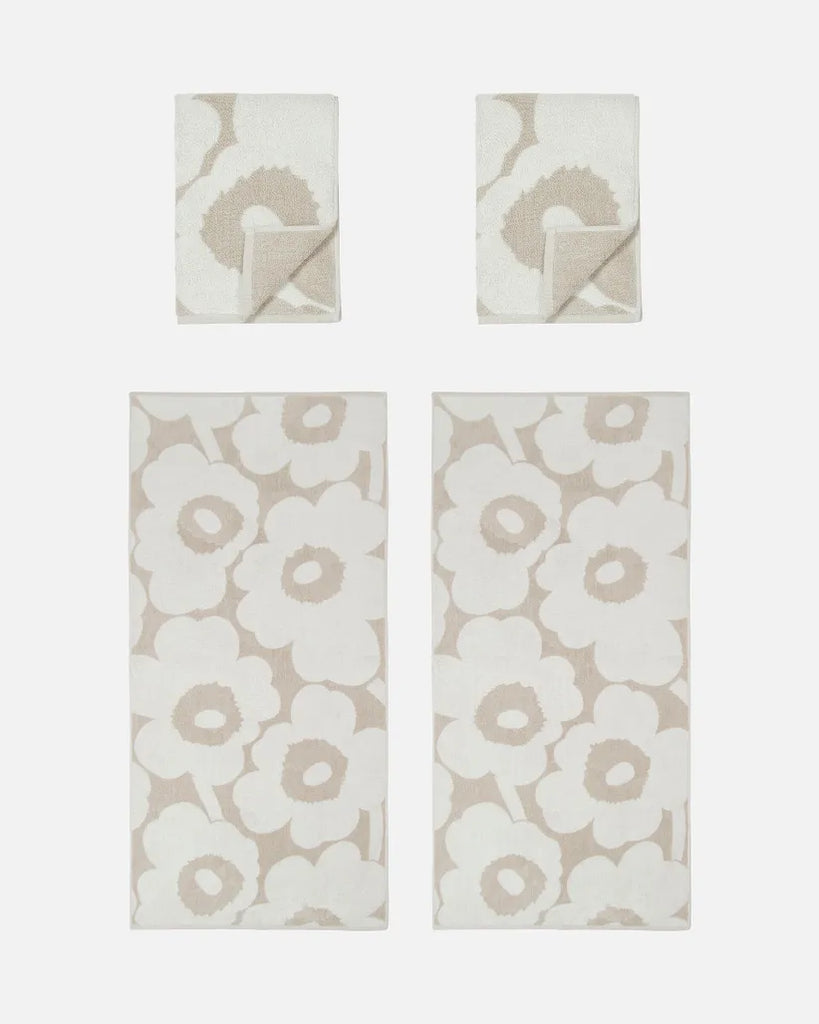 Marimekko Unikko Towel Set, Beige/White